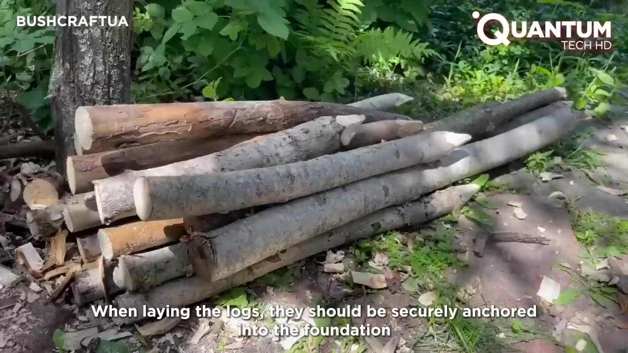 Man Builds 2-Room Log CABIN Underground