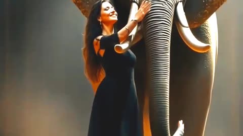 A woman fuses with a Elephant on the AGT.#americagottalent #agt #talent #shorts