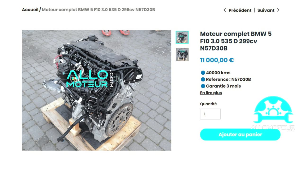 ALLOMOTEUR.COM - Moteur complet BMW 5 F10 3.0 535 D 299cv N57D30B