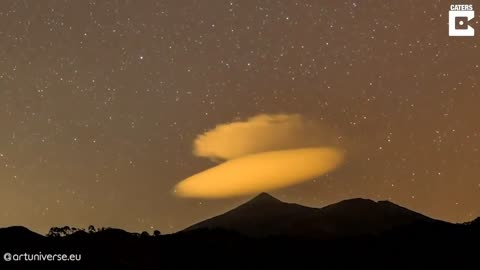 It would seem that this mountain in Spain has a permanent lenticular cloud hovering over it