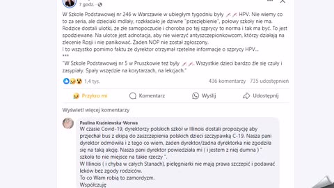 Justyna Socha. W Szkole Podstawowej nr 246 w Warszawie w ubiegłym tygodniu były 💉💉 HPV.