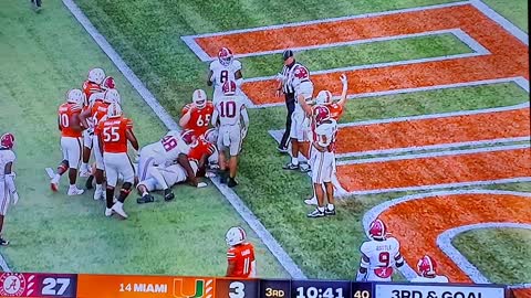 ALABAMA GOAL LINE STAND VS MIAMI