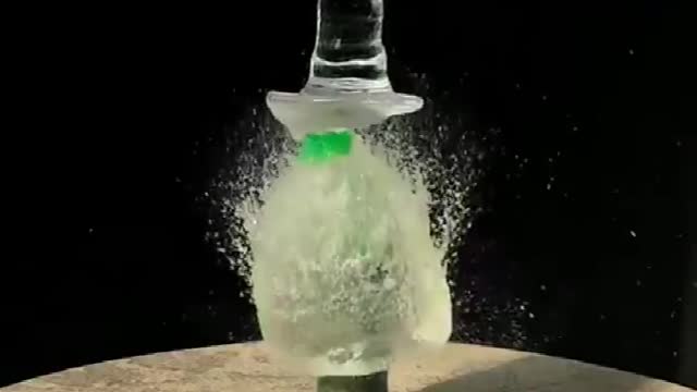 Sprinkling water in slow motion