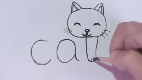 How to turn words 'cat' into a cartoon cat