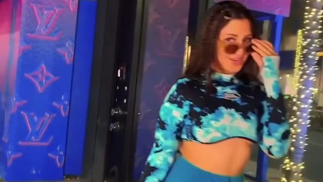 Cute girl dance on street