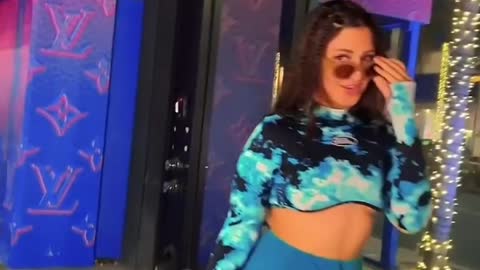 Cute girl dance on street