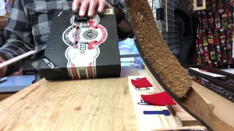 Blue Helmet Blue Collar Cigar Box Guitar Worker