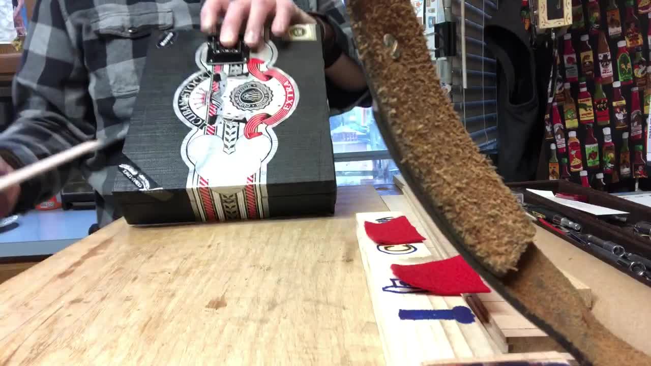 Blue Helmet Blue Collar Cigar Box Guitar Worker