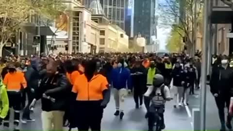 Australia protestors clash with police