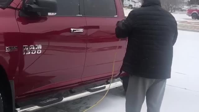 When It's Dry Use a Leaf Blower on the Snow