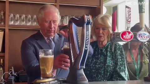 Funny moment Camilla tells Prince Charles he has Guinness on his nose