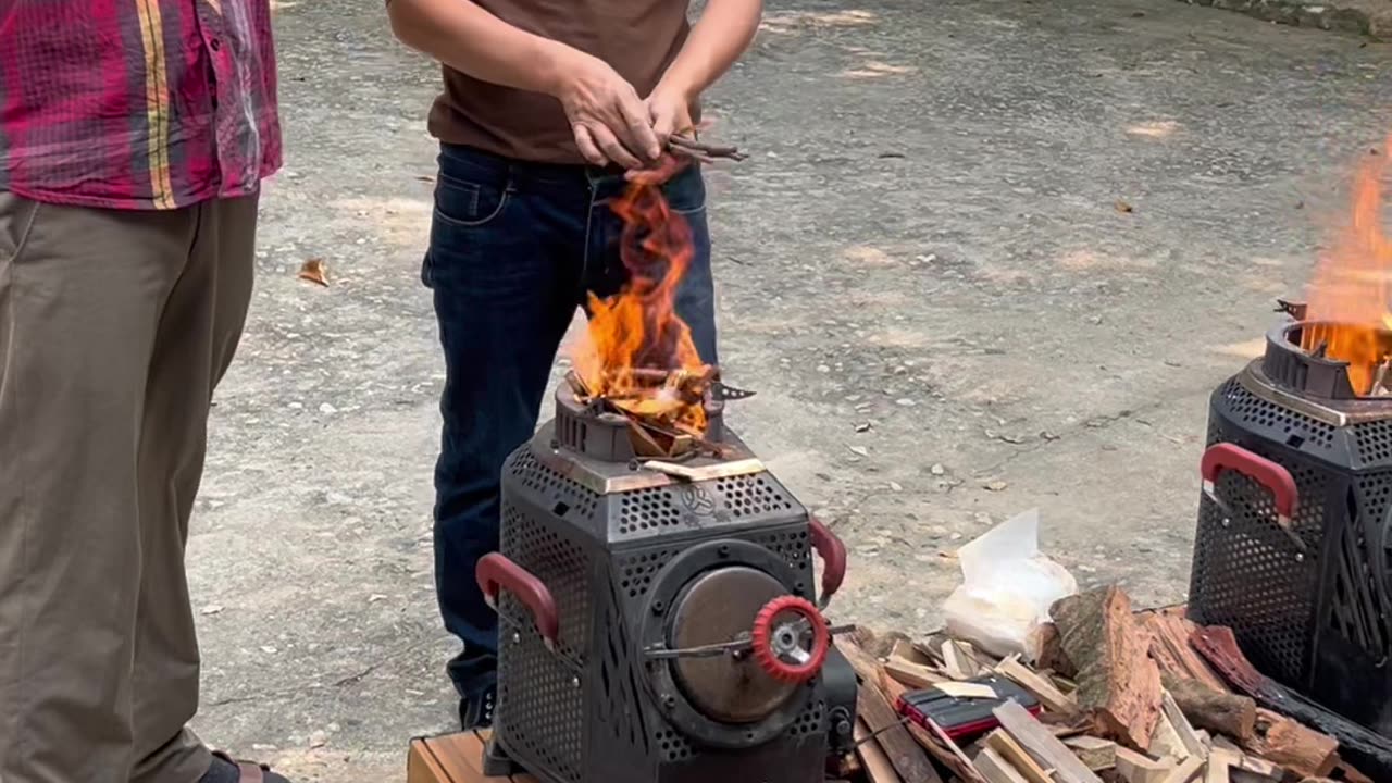 Smokeless🇨🇳#outdoorstove#outdoorwoodstove#woodstove#smokeless#smokelesswoodstove#cookingoutside