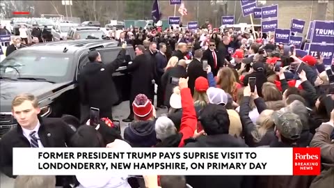 BREAKING NEWS Trump Pays Surprise Visit To Supporters In New Hampshire Amidst Primary Voting