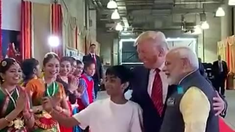 President Trump interacted with a group of youngsters