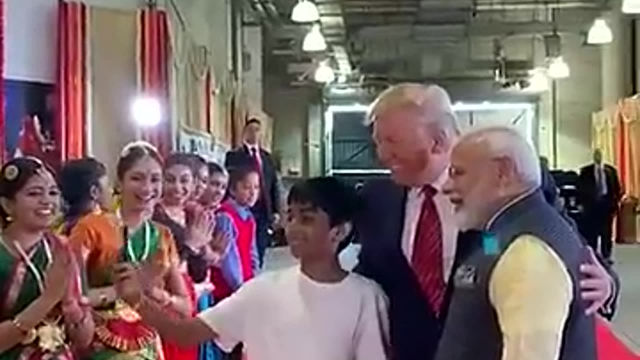 President Trump interacted with a group of youngsters