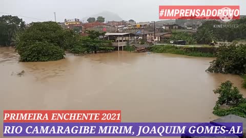 Enchente no Rio Camaragibe Mirim em Joaquim Gomes-AL