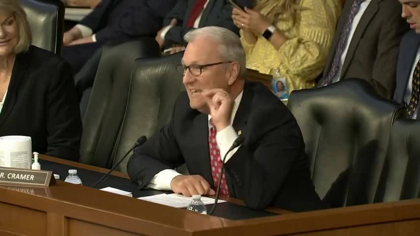 Sen. Cramer Questions CEOs from Americas Largest Retail Banks on the New MCC on Gun Stores