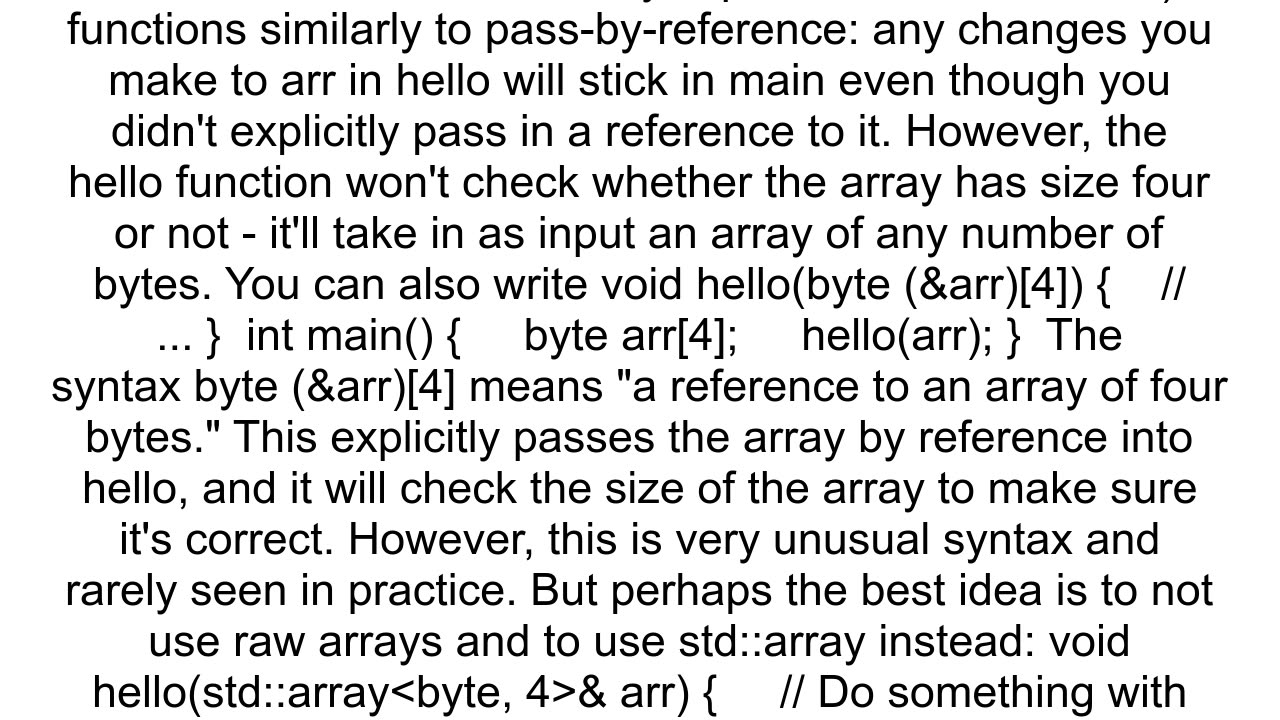 C Pass a reference to an array to function