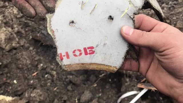 Fragments of the occupant pilot from the crash site of a Russian plane near Borodyanka