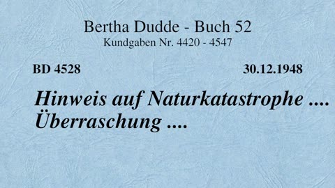 BD 4528 - HINWEIS AUF NATURKATASTROPHE .... ÜBERRASCHUNG ....