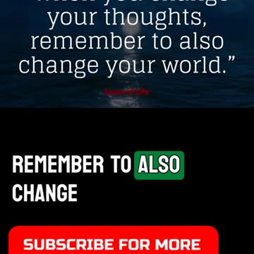 change your thoughts, change your world || #quotes #shortvideo