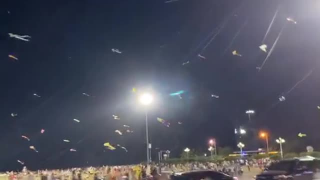 The kite flying night is awesome