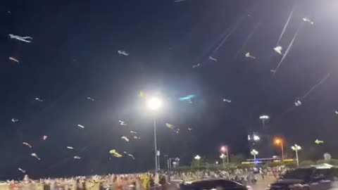The kite flying night is awesome