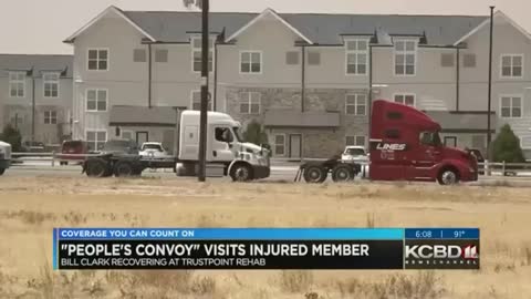 The People's Convoy- local news (KCDB) covers the visit with Bill