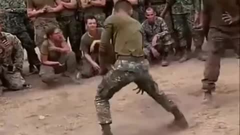 Friendly Knife Fighting Between Philippine Army And USMC