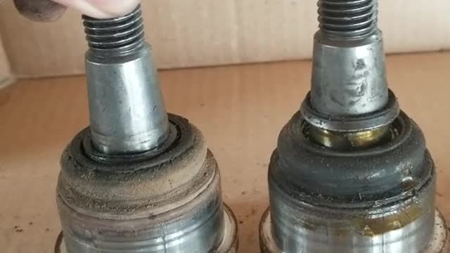 Side-by-Side Comparison of Old (Worn) Ball Joints (no audio)