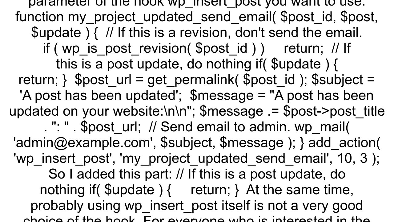 wordpress wp insert post hook for only new posts saved