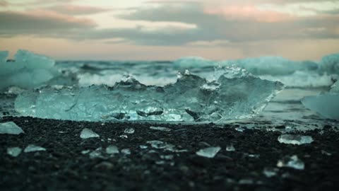 Ice between breaking waves