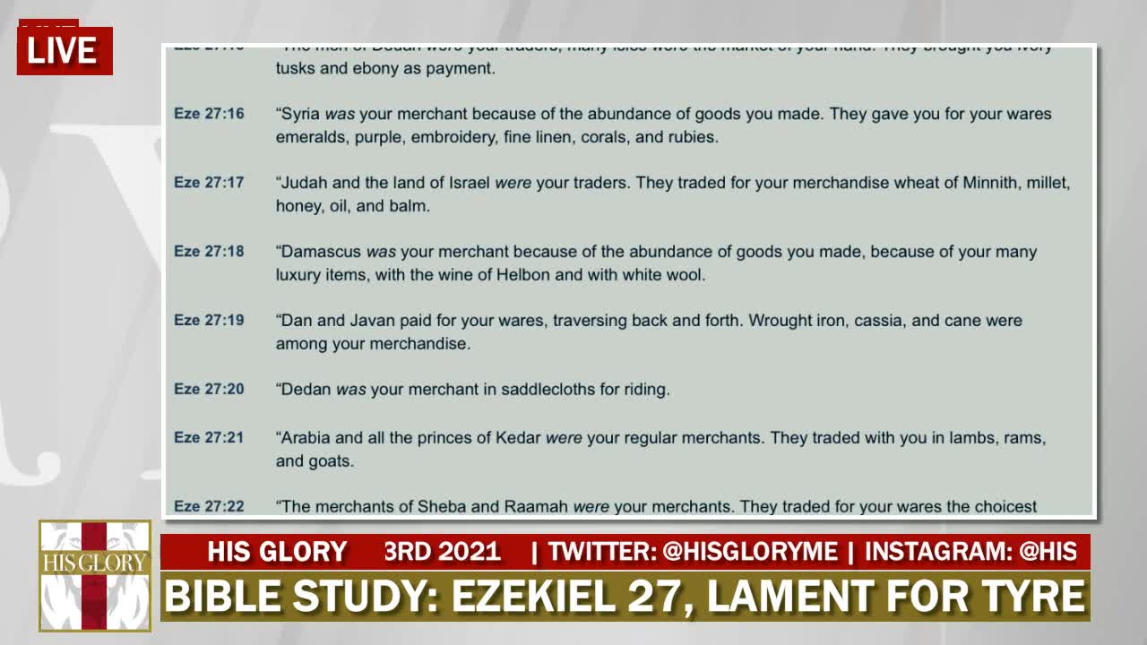 Bible Study - Ezekiel 27, Lament for Tyre