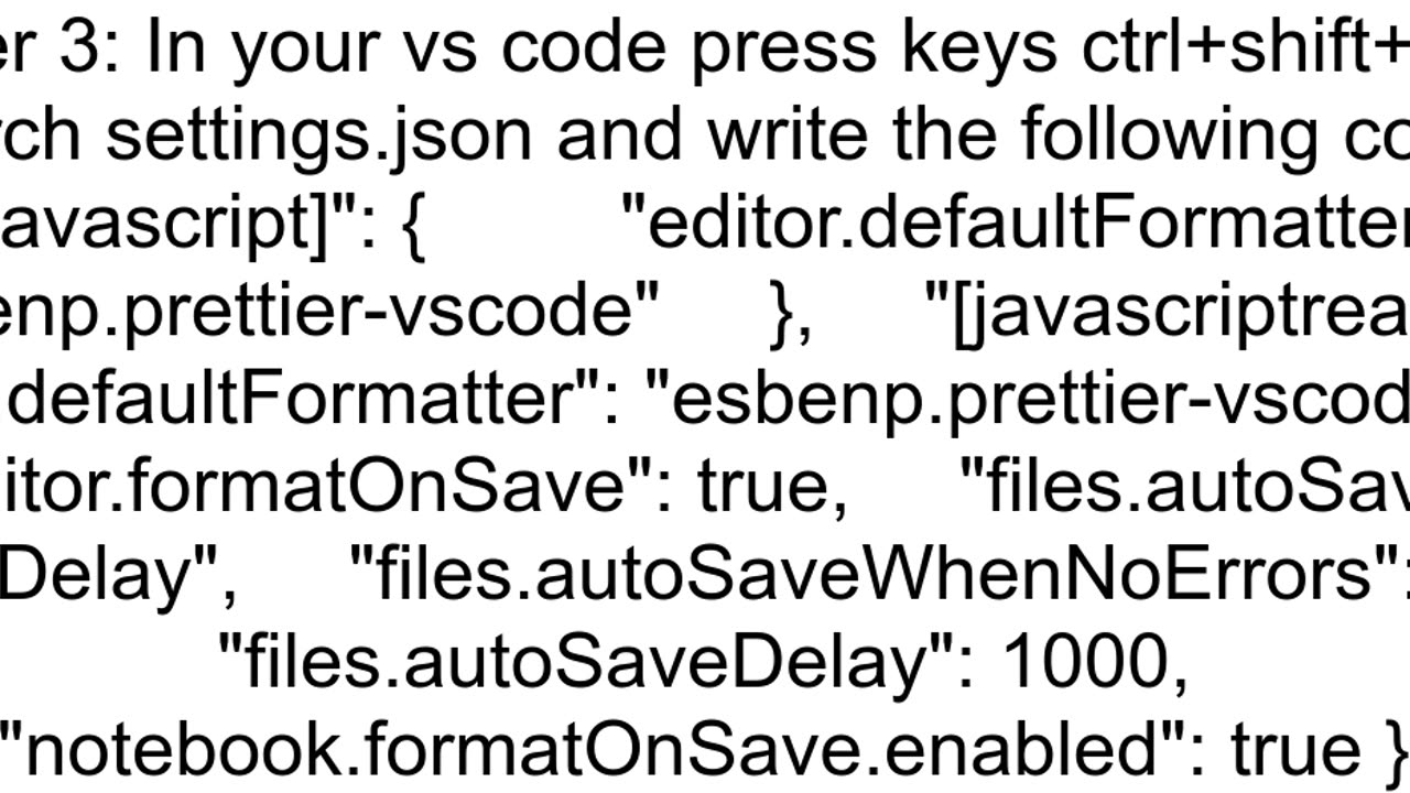 How to format on quotauto savequot using VS Code Currently it only formats on manual save ex contro