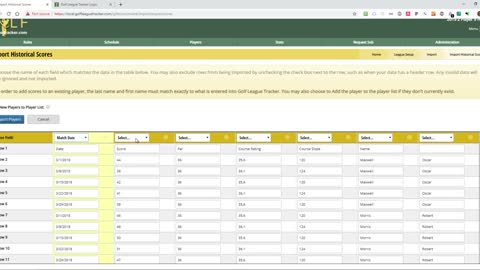 Importing Historical Scores