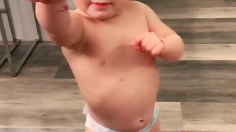 The child is cool dancing