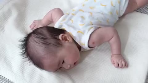 Korea baby boy on tummy time