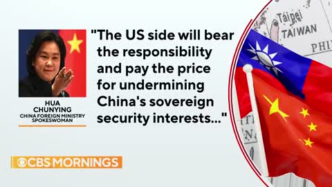 China warns U.S. will "pay the price" if Pelosi visits Taiwan