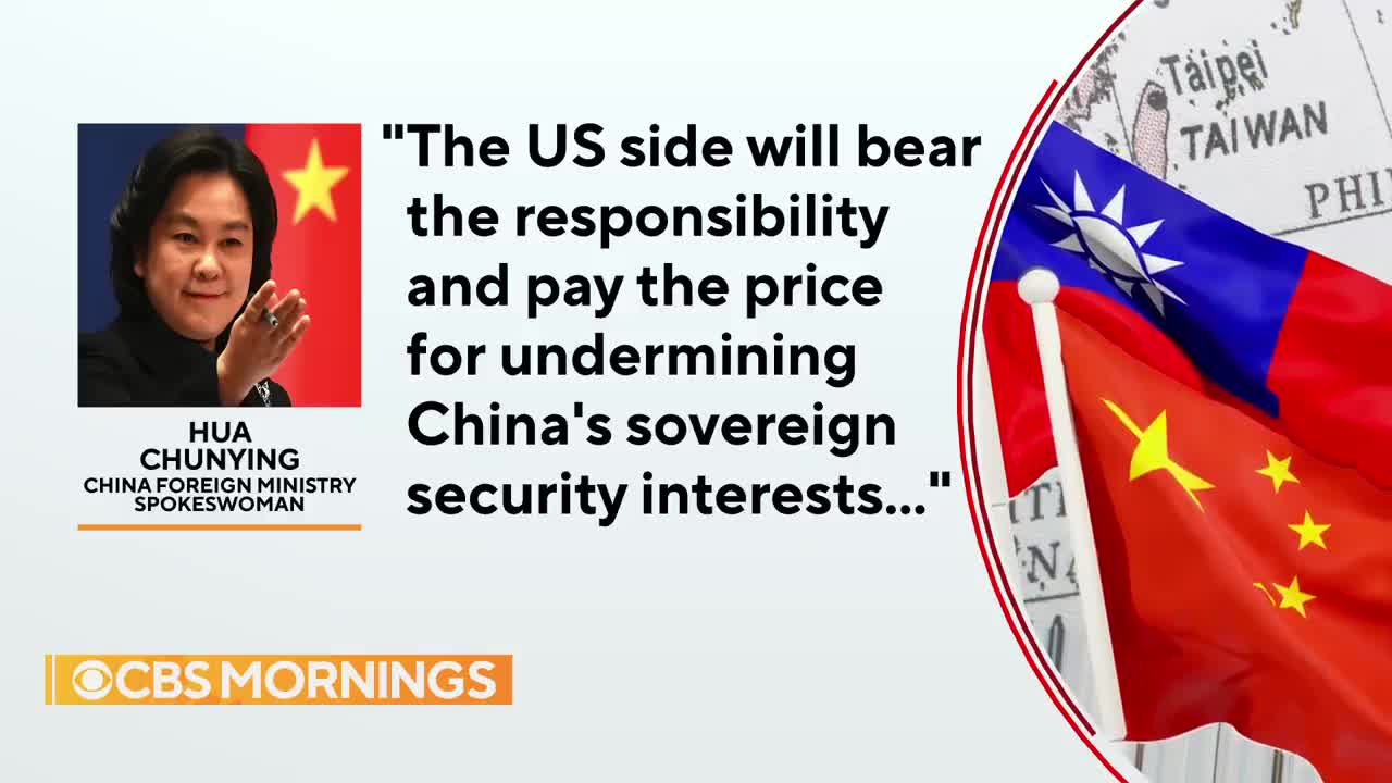 China warns U.S. will "pay the price" if Pelosi visits Taiwan