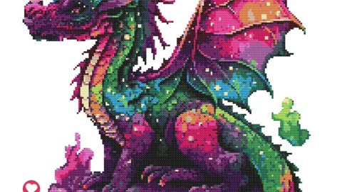 RAINBOW DRAGON Cross Stitch Pattern by Welovit | welovit.net | #welovit