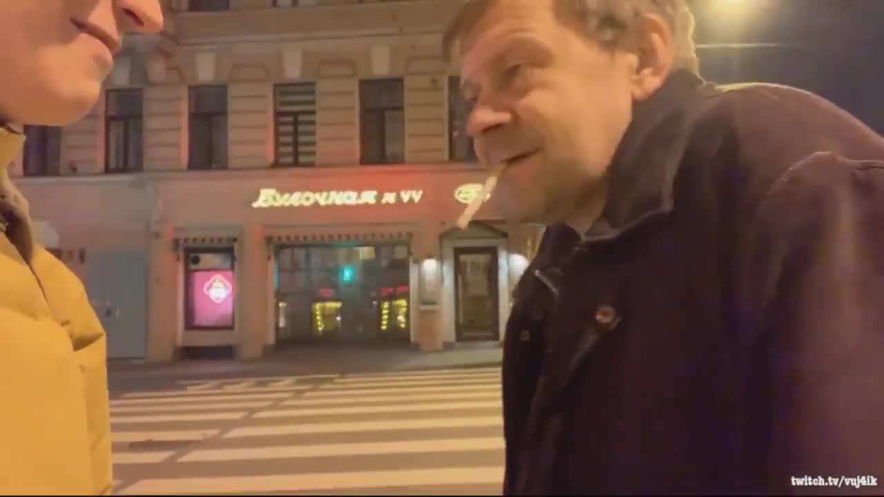 Russian drunk man speaks English