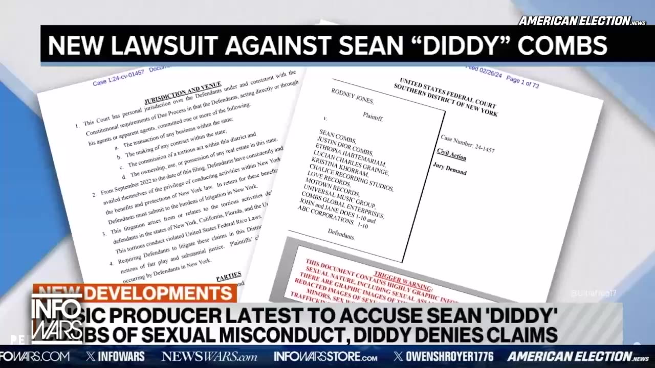 Lawsuit Alleging Diddy Was Running A Sexual Grooming Cult Much Like Jeffrey Epstein 3-01-24