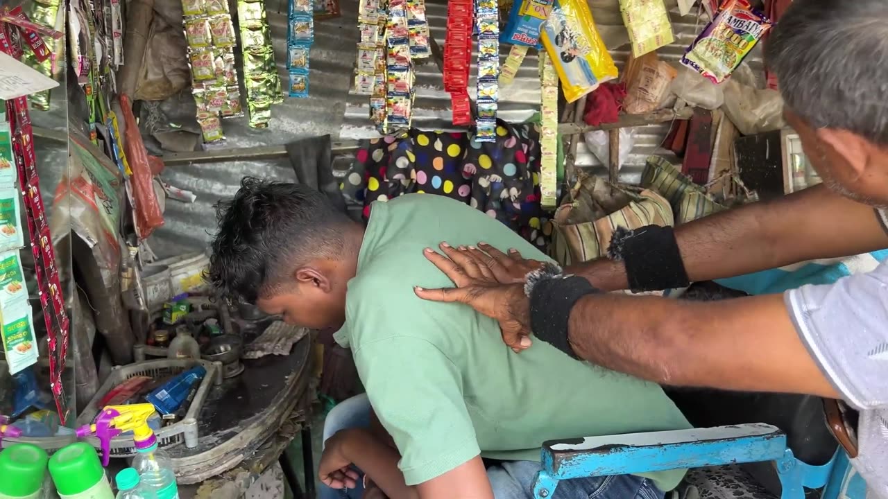Acupressure Street Barber Intense Head Massage _ Indian Massage
