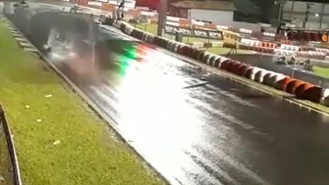 racing kart in the rain