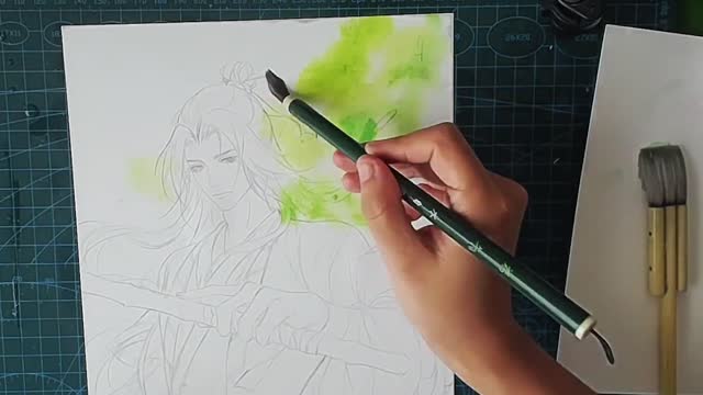 [Watercolor hand-painted] Draw an ancient Chinese character 1