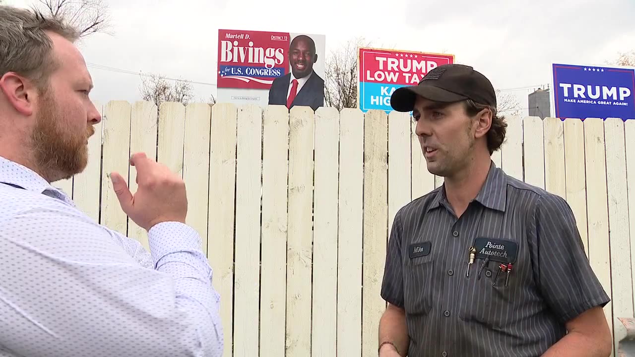 Detroit auto shop owner says city removing his Trump signs, but leaving illegal Harris signs