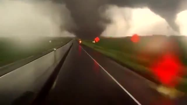 This was a close encounter with a pair of tornadoes in Nebraska