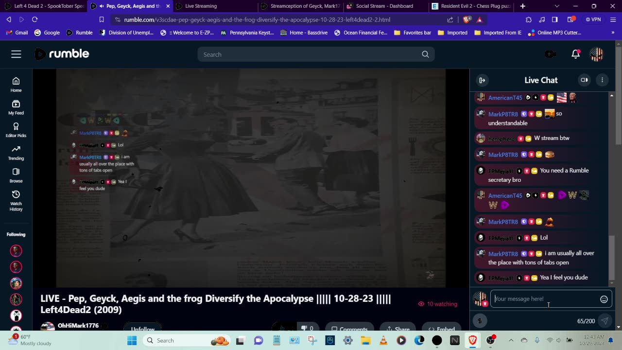 Streamception of Geyck, Mark1776 & Pep, Left4dead2 then Resident Evil 2