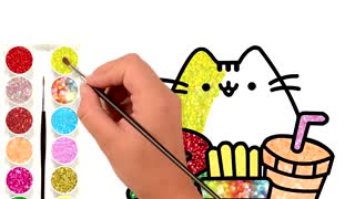 Drawing and Coloring for Kids - How to Draw Pusheen Cat