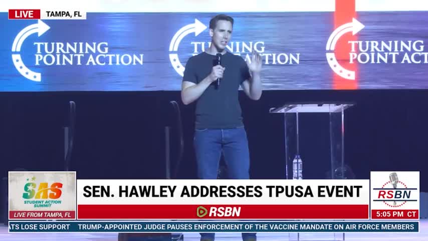 TPUSA 2022 (SAS): Josh Hawley speaks at Student Action Sumit (Full Speech, July 23)